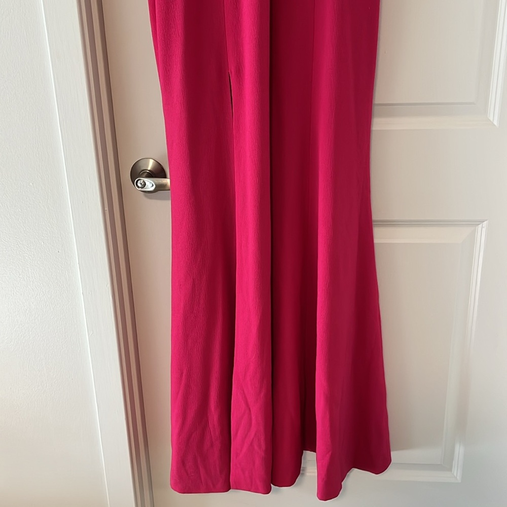DRESS THE POPULATION Iris Slit Crepe Gown, Bright Fuchsia, Size XXL - Picture 4 of 13
